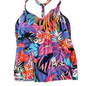 Aqua Green Vibrant Floral Swimwear